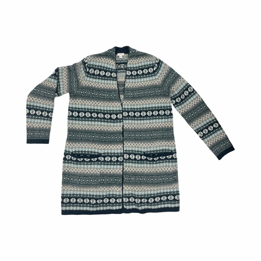 Sweater Cardigan By J. Jill In Blue & Grey, Size:S