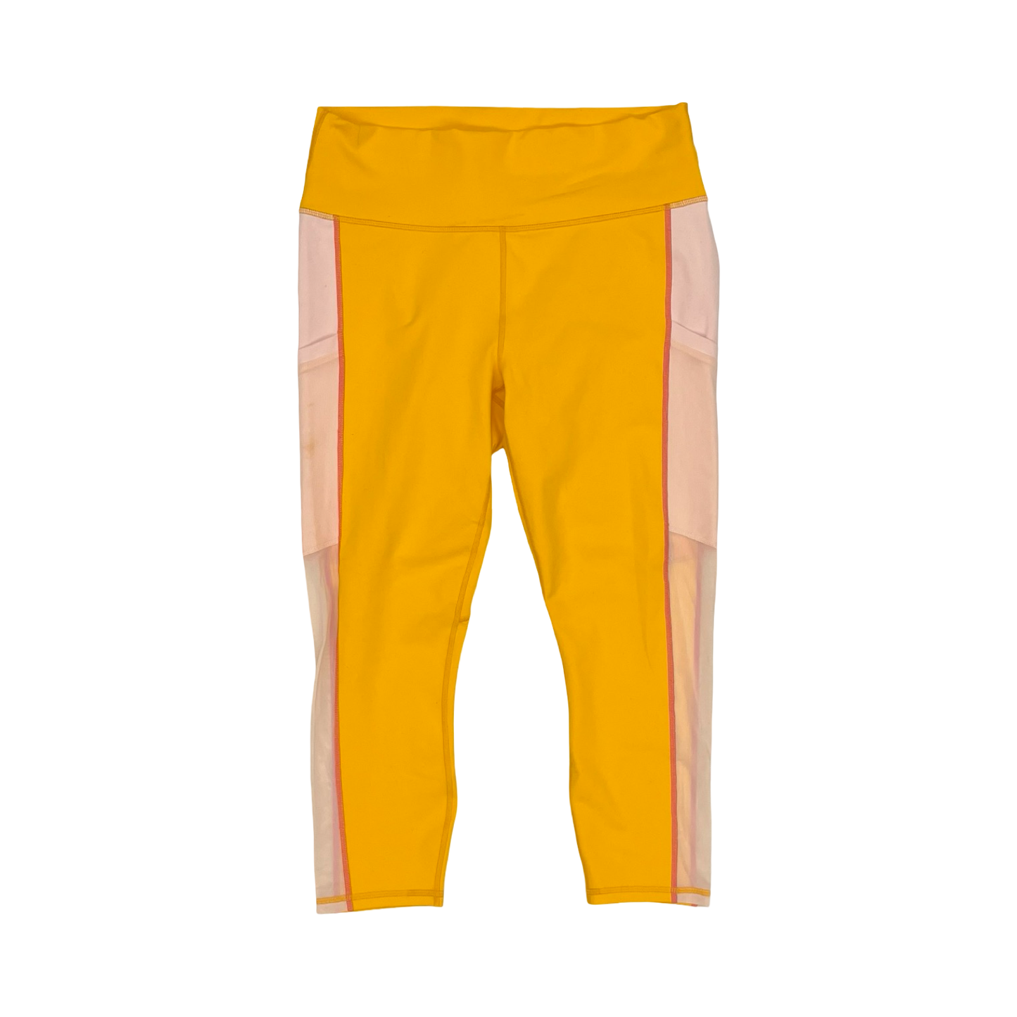 Athletic Leggings Capris By Fabletics In Yellow, Size:Xl