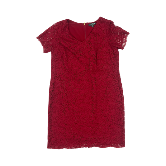 Dress Work By Lauren By Ralph Lauren In Red, Size:14