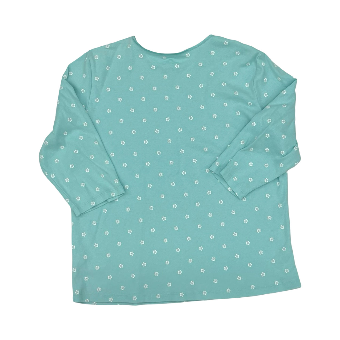 Top 3/4 Sleeve By Christopher And Banks In Blue & White, Size:Xl