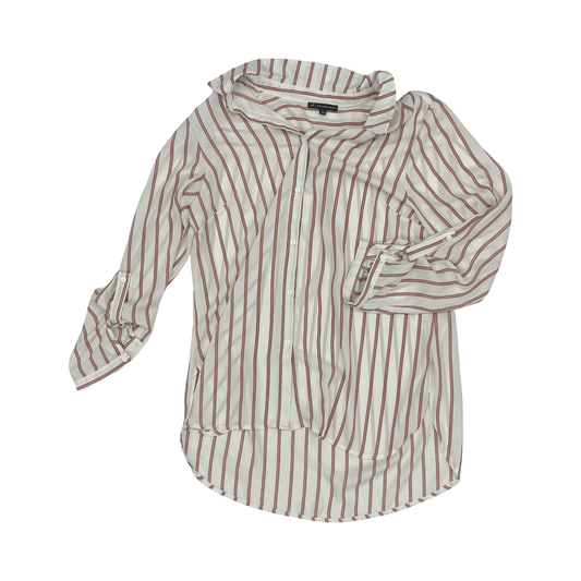 Blouse 3/4 Sleeve By Adrianna Papell In Red & White, Size:L