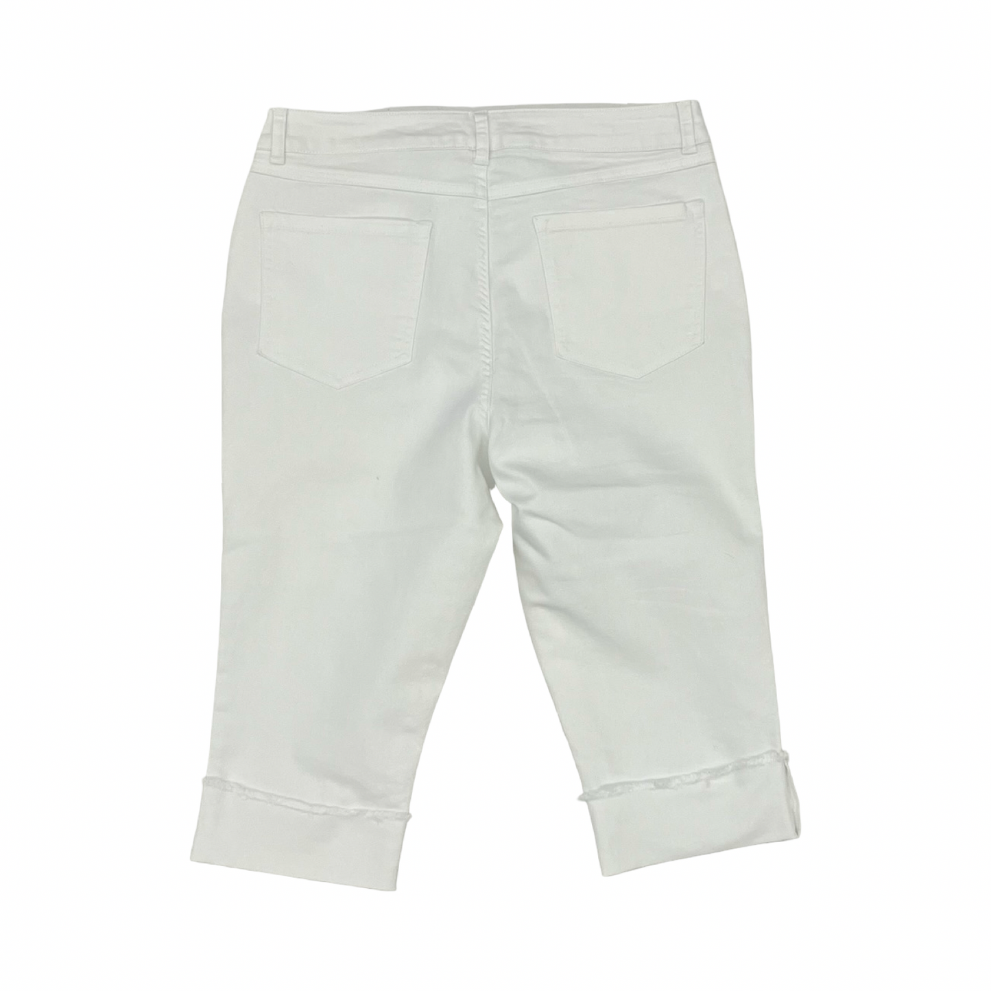 Jeans Cropped By D Jeans In White, Size:12