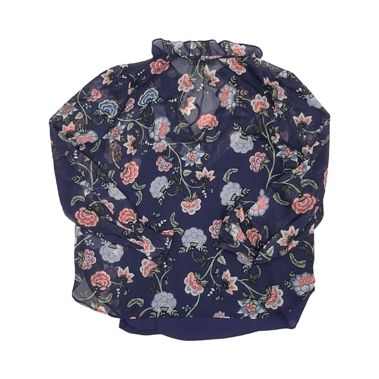 Blouse Ls By Loft In Blue, Size:L