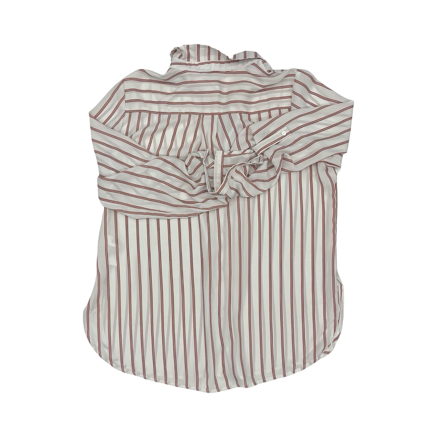 Blouse 3/4 Sleeve By Adrianna Papell In Red & White, Size:L