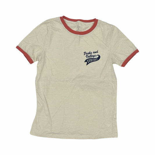 Top Ss By J. Crew In Cream & Orange, Size:Xs