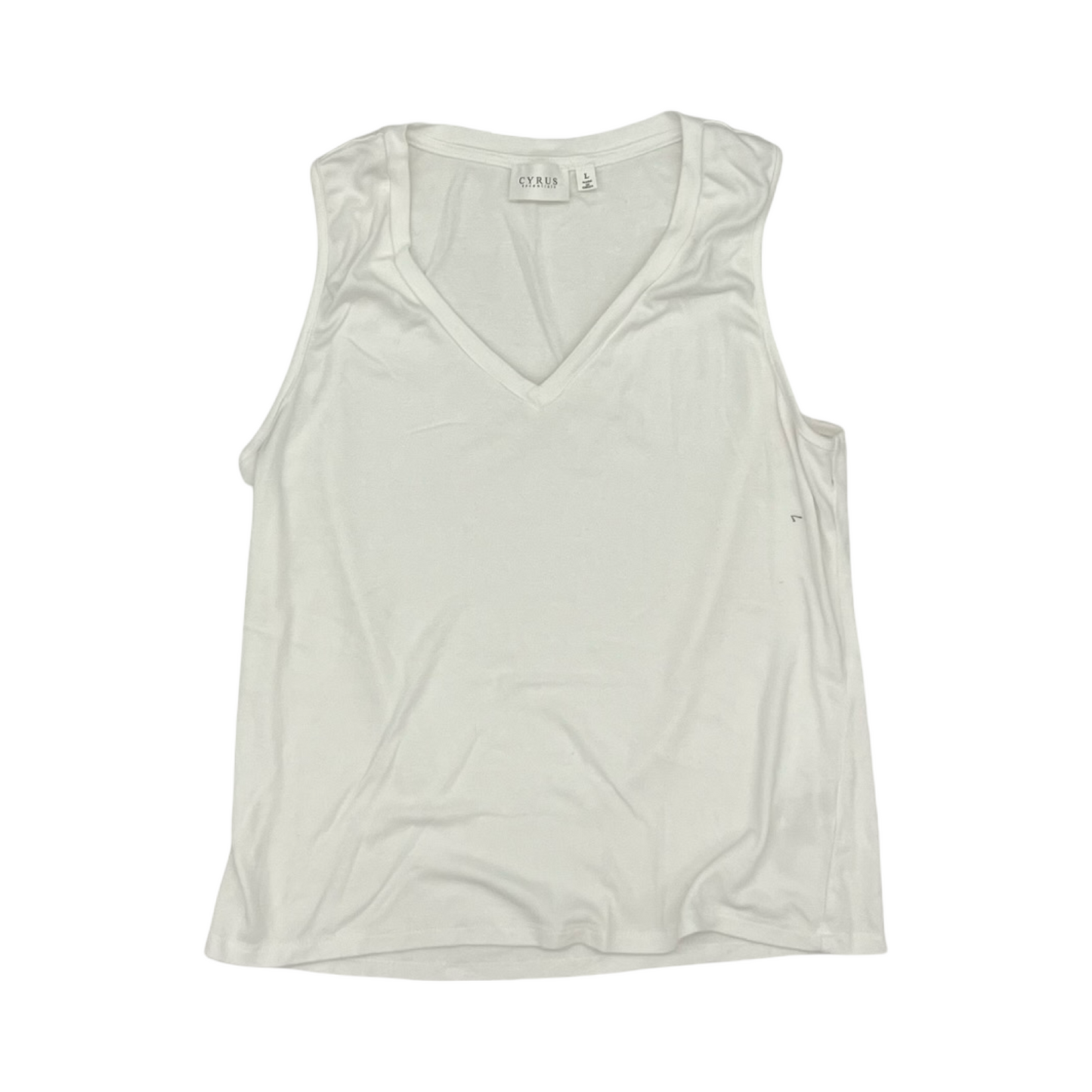 Top Sleeveless By Cyrus In White, Size:L