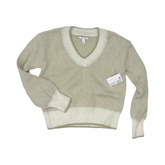 Sweater By Nine West In Gold & White, Size:S