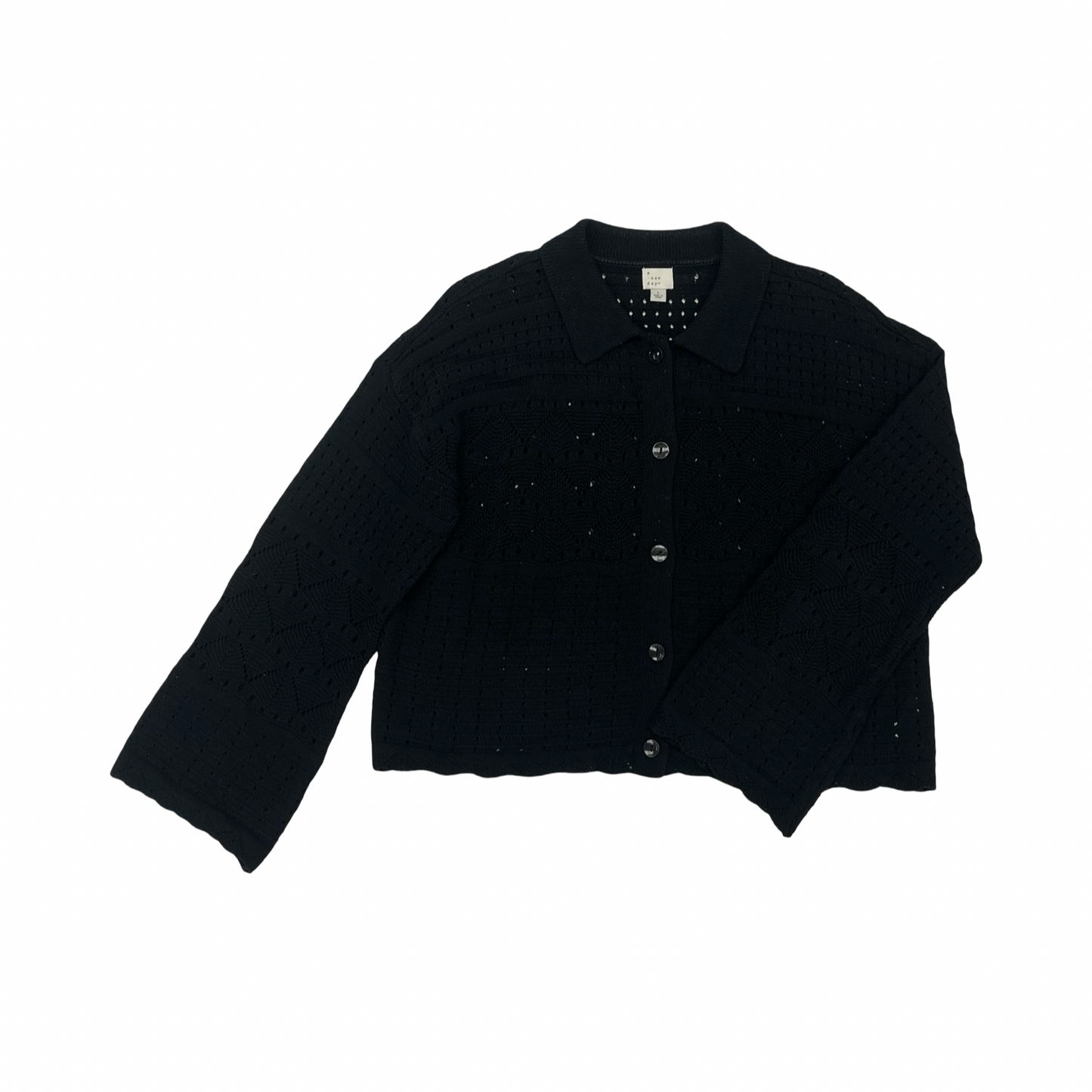 Sweater Cardigan By A New Day In Black, Size:L