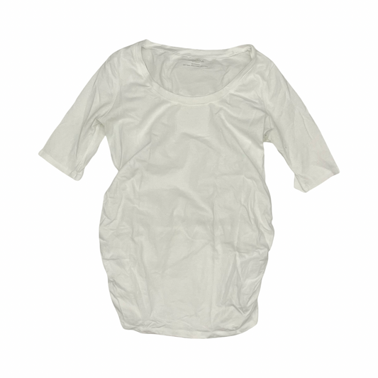 Mat Top Ss By Motherhood In White, Size:Xs