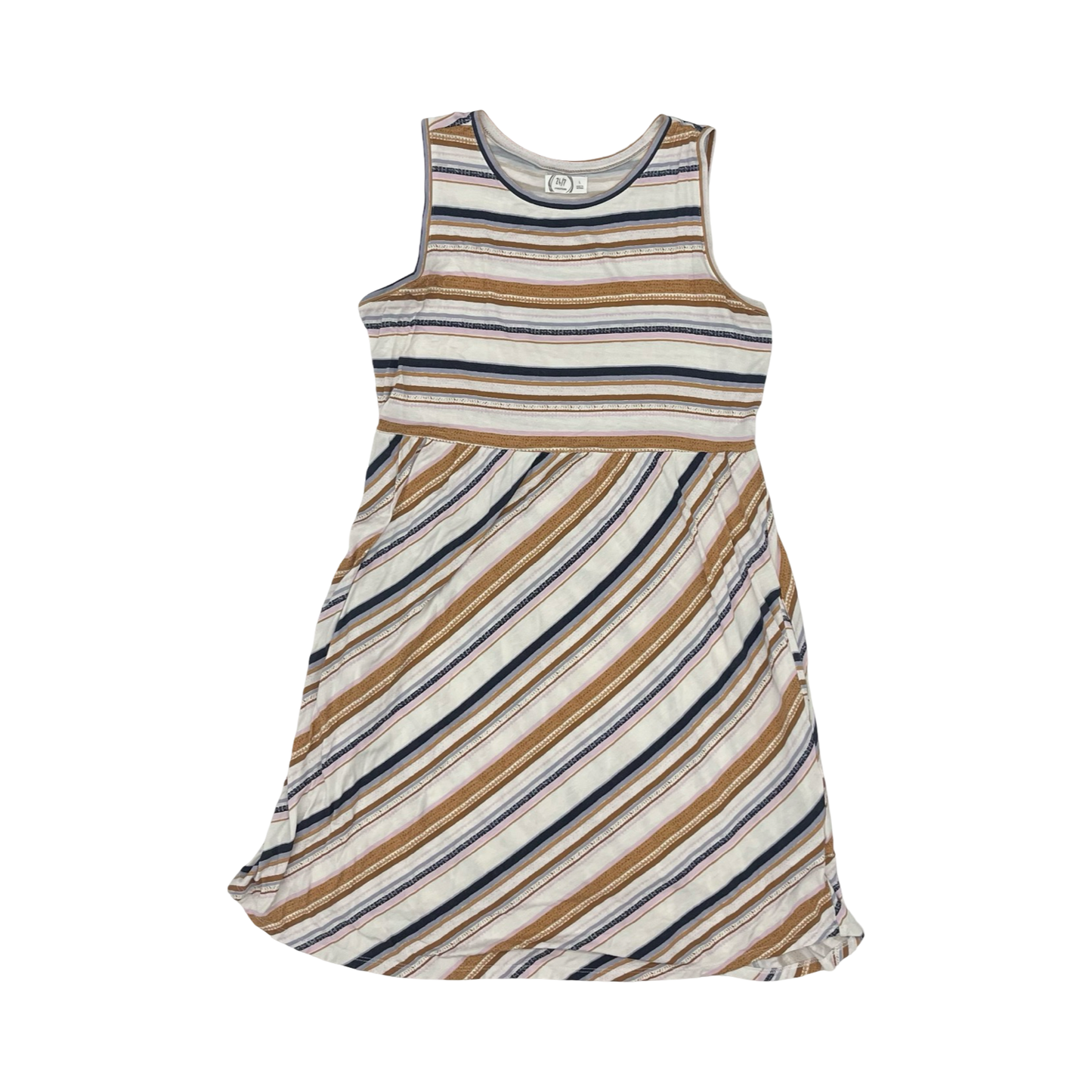 Dress Casual Midi By Maurices In Pink & White, Size:L