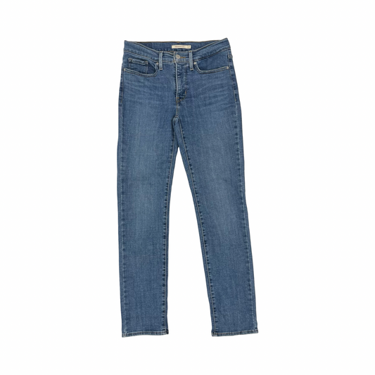 Jeans Straight By Levis In Blue Denim, Size:4