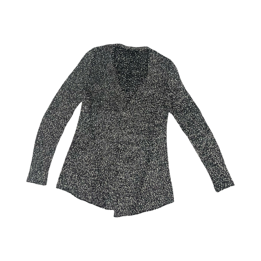 Sweater Cardigan By Eileen Fisher In Black & Cream, Size:Sp