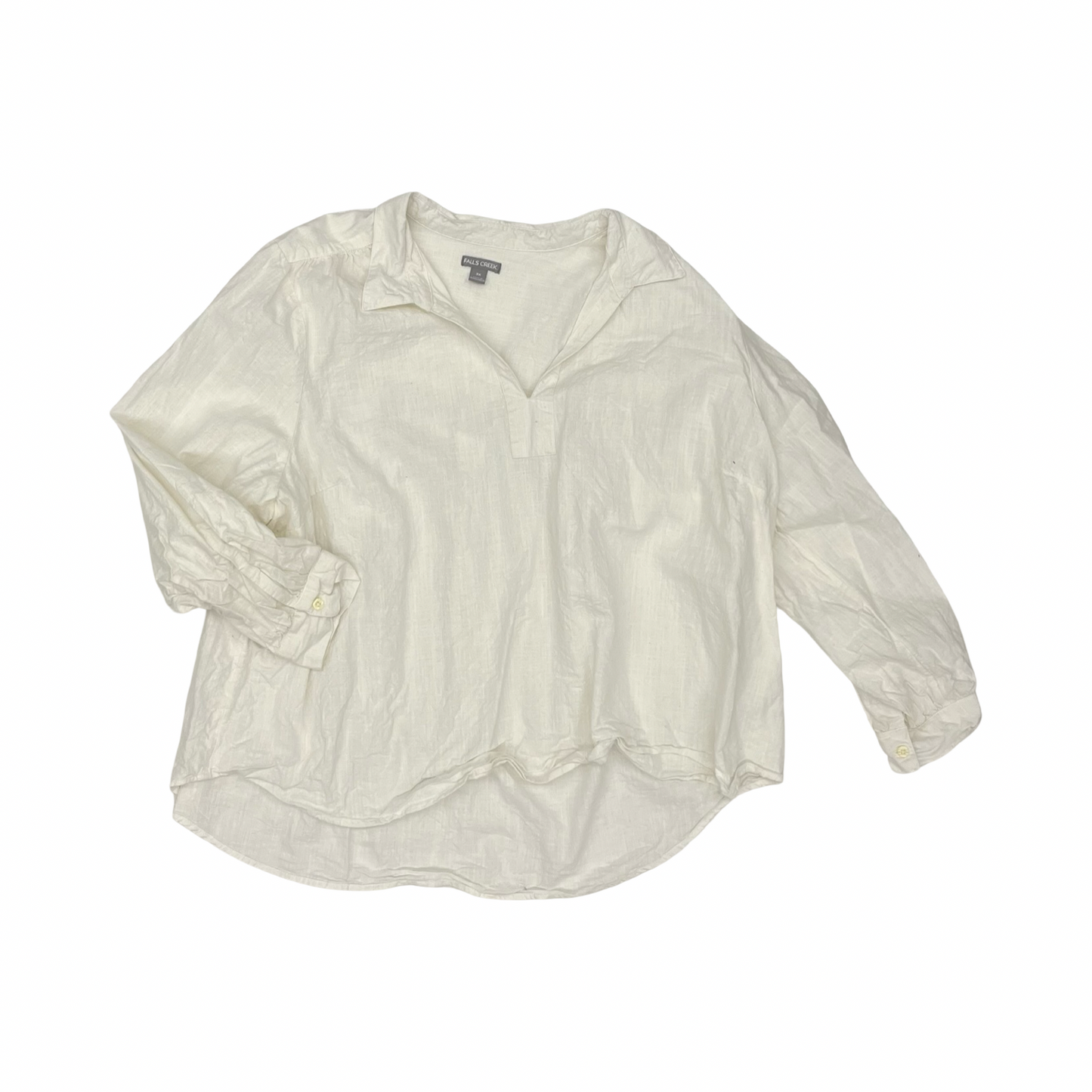 Top Ls By Falls Creek In Cream, Size:3X