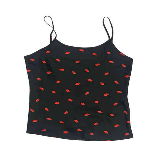 Blouse Sleeveless By A New Day In Black & Red, Size:M