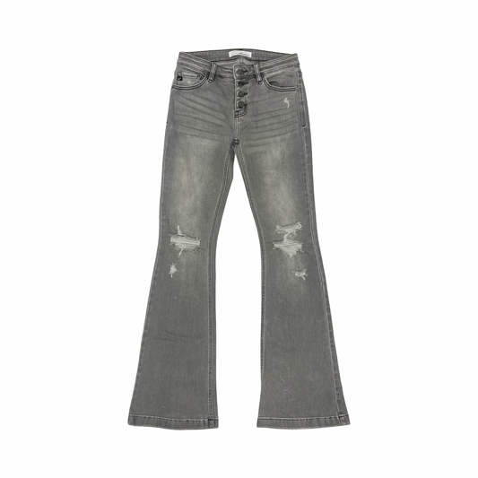 Jeans Flared By Kancan In Grey Denim, Size:2
