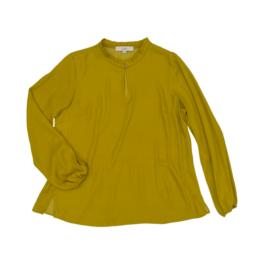 Blouse Ls By Loft In Yellow, Size:M