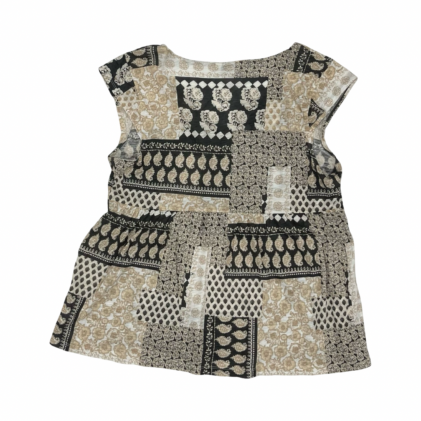 Top Ss By Lucky Brand In Cream & Grey, Size:L