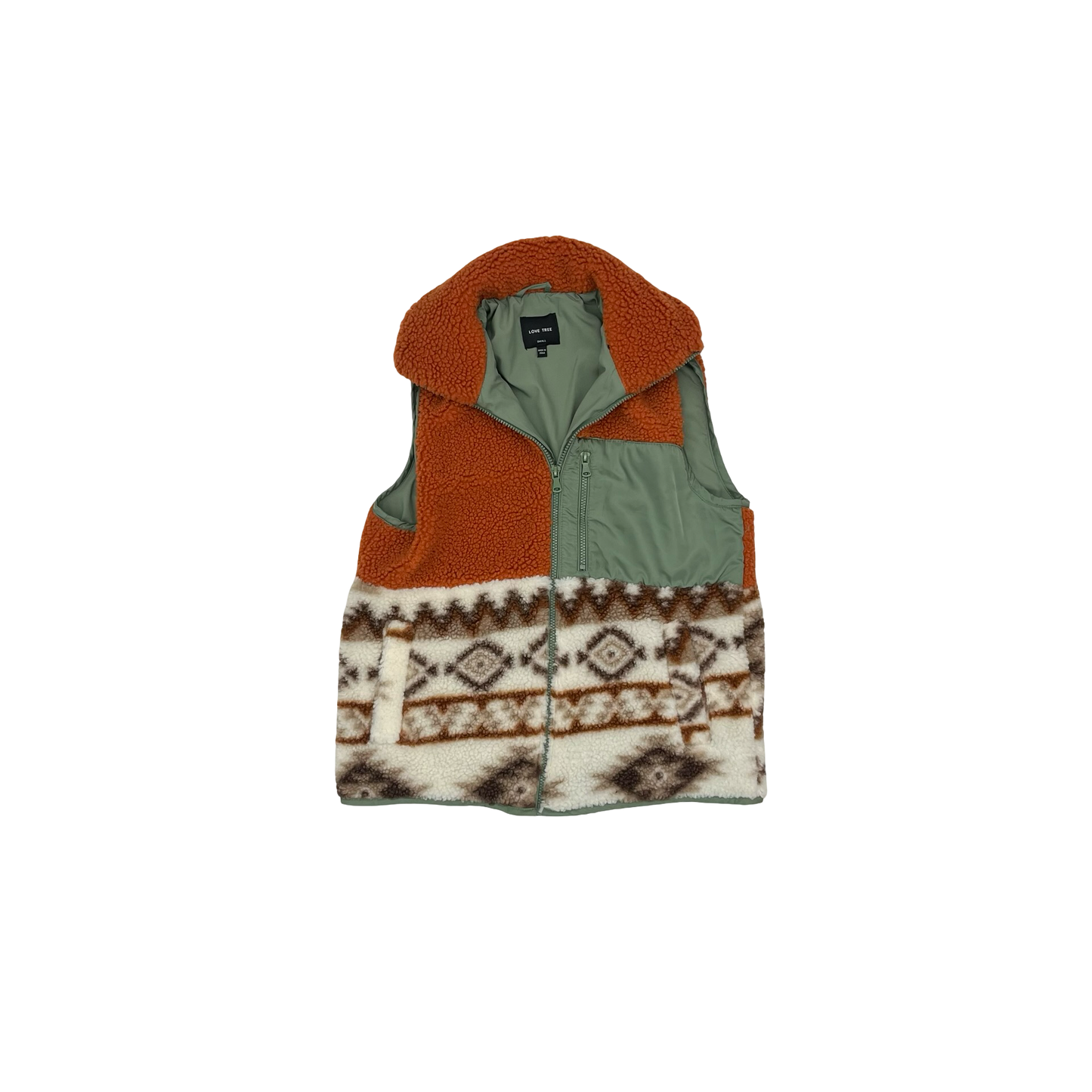 Vest Faux Fur & Sherpa By Love Tree In Multi, Size:S