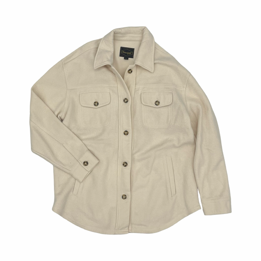 Jacket Shirt By Clothes Mentor In Cream, Size:M