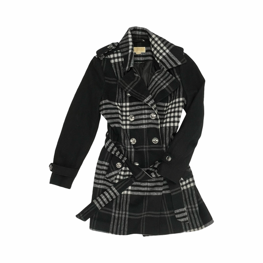 Coat Designer By Michael Kors In Black & Grey, Size:M