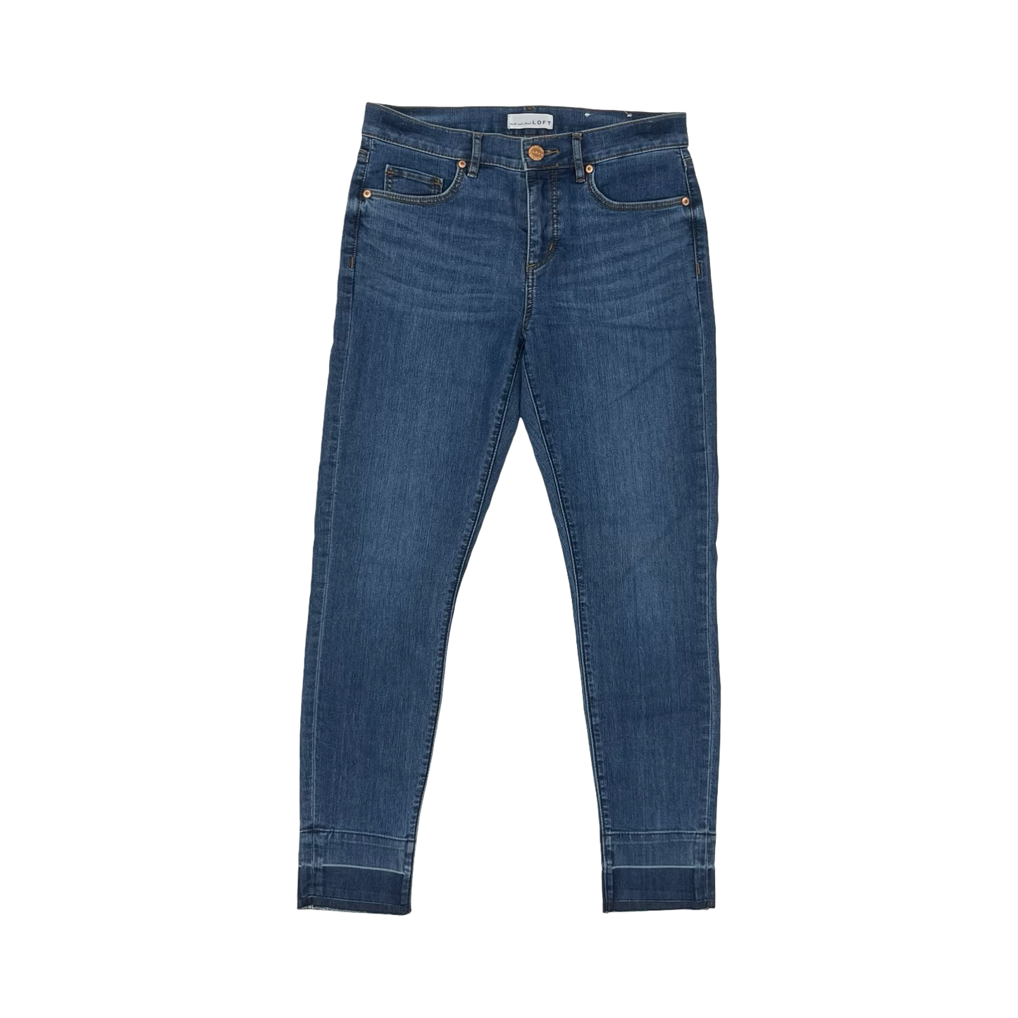 Jeans Skinny By Loft In Blue Denim, Size:4