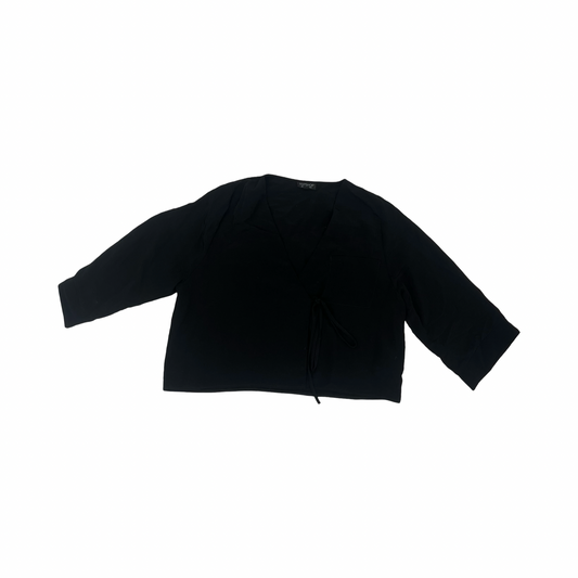 Top 3/4 Sleeve By Top Shop In Black, Size:S