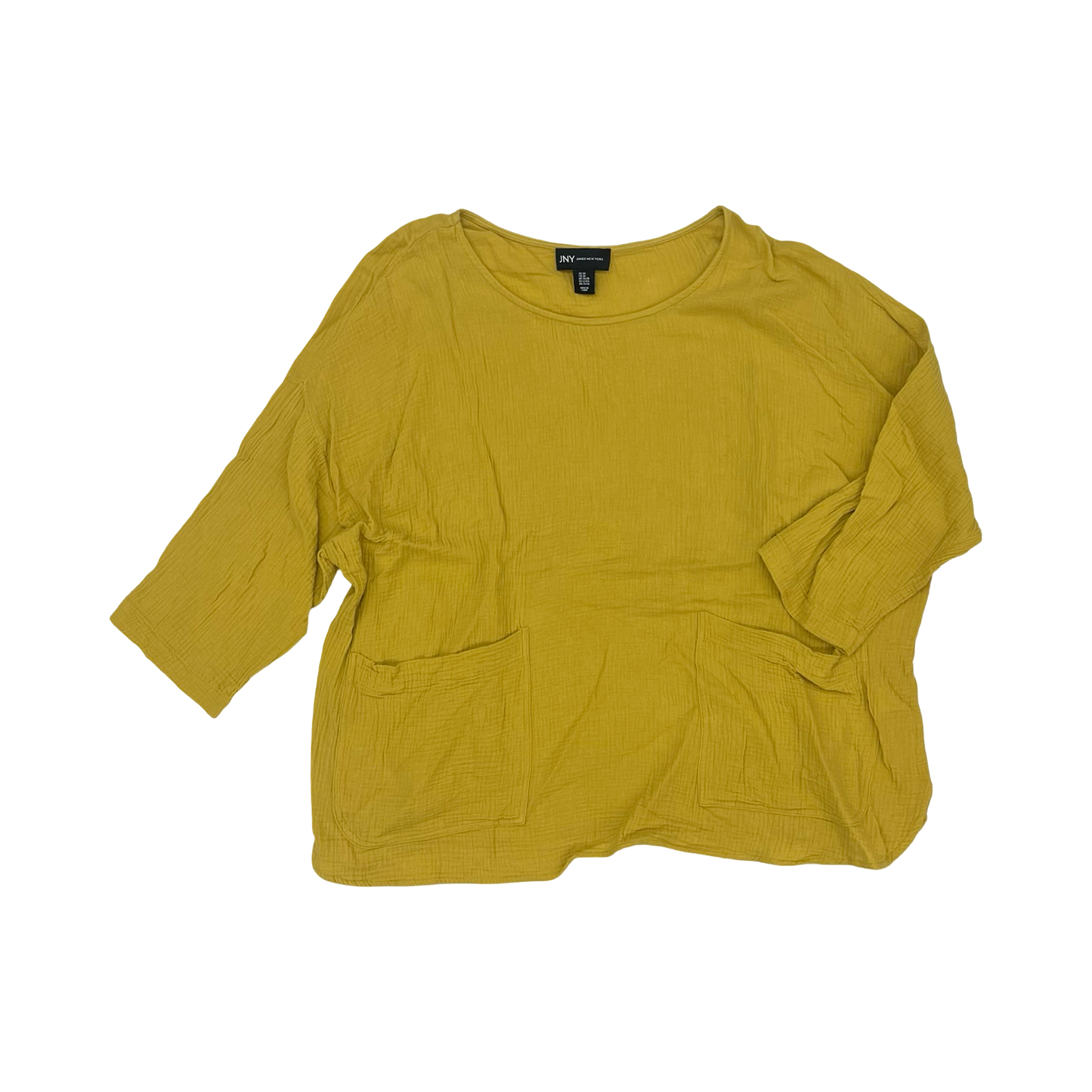 Blouse 3/4 Sleeve By Jones New York In Yellow, Size:3X