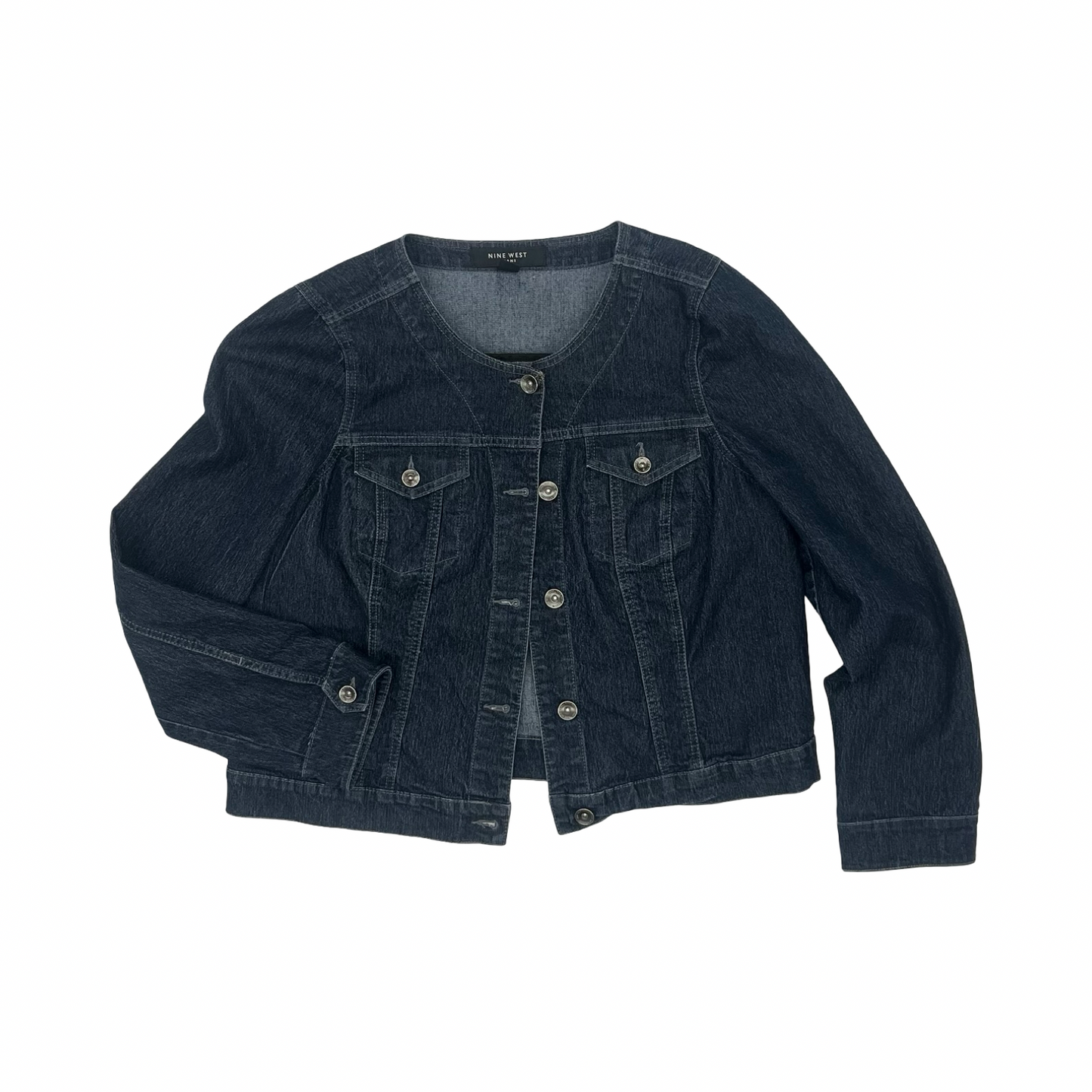 Jacket Denim By Nine West In Blue Denim, Size:Xl