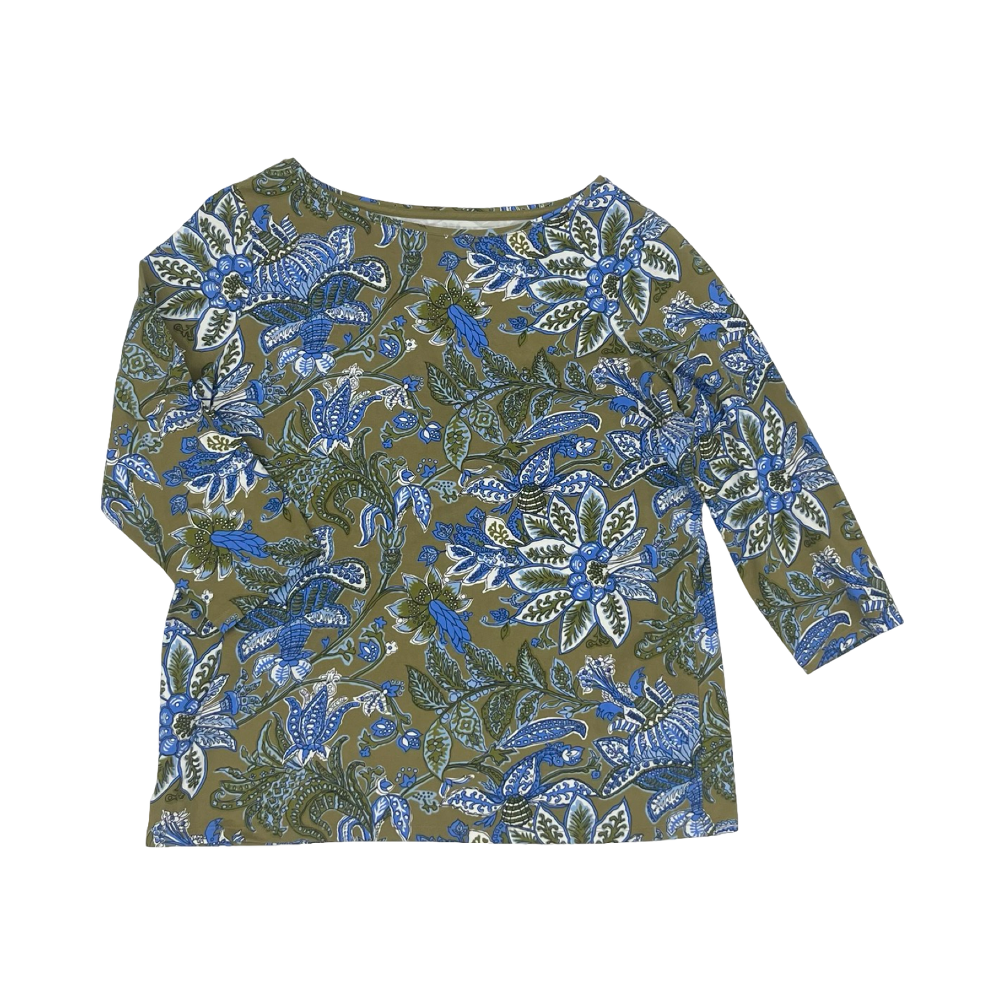 Top 3/4 Sleeve By Talbots In Green, Size:Xl