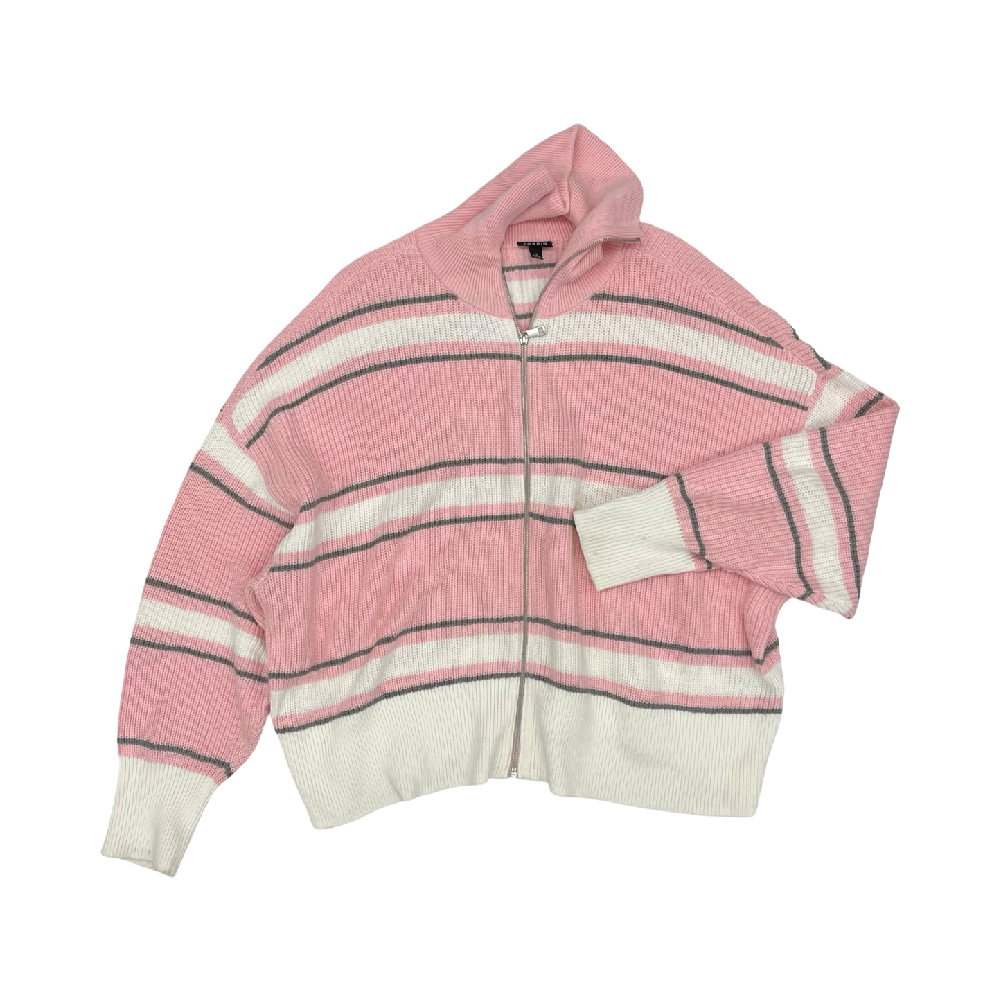 Sweater Cardigan By Torrid In Cream & Pink, Size:3X