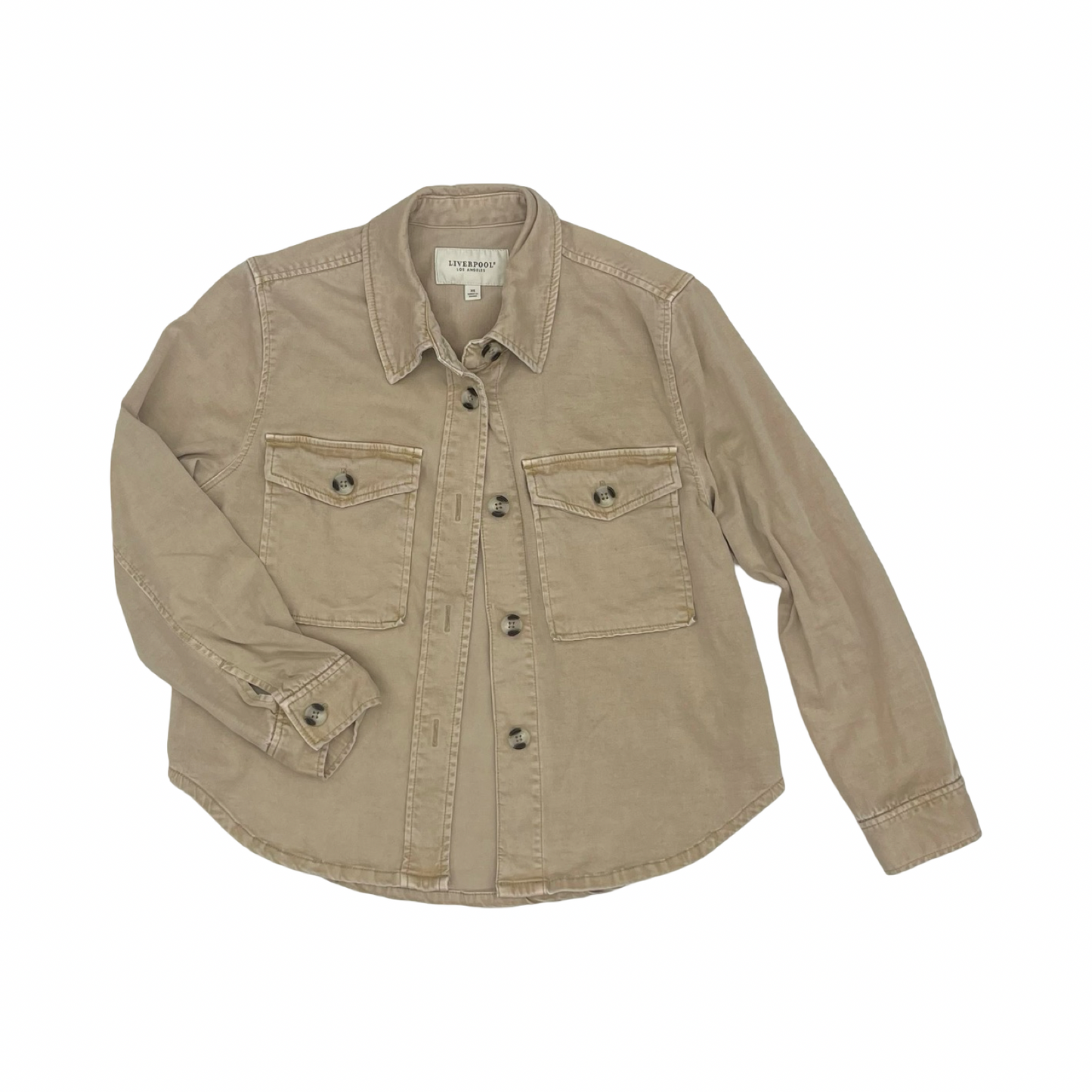 Jacket Shirt By Liverpool In Tan, Size:Xs