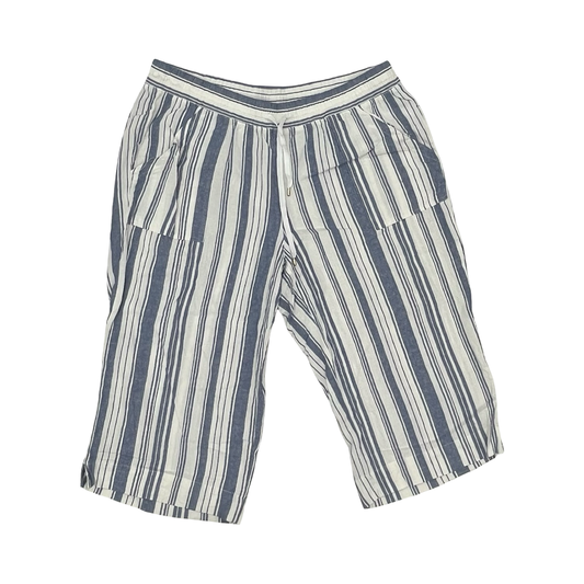 Pants Cropped By Clothes Mentor In Blue & White, Size:2X