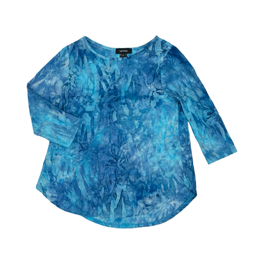 Top 3/4 Sleeve By Karen Kane In Blue, Size:Mp