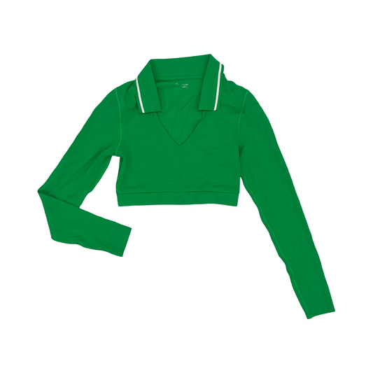 Athletic Top Ls Collar By Aerie In Green, Size:S