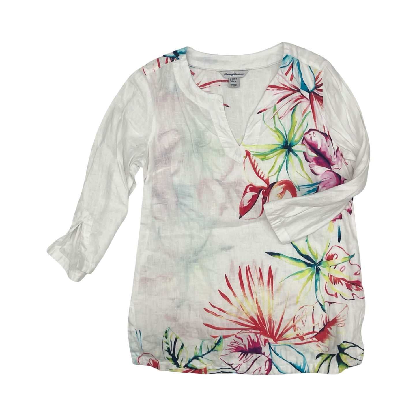Top 3/4 Sleeve By Tommy Bahama In Floral Print, Size:Xs