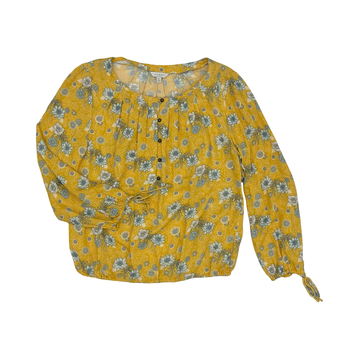 Blouse Ls By Lucky Brand In Yellow, Size:S