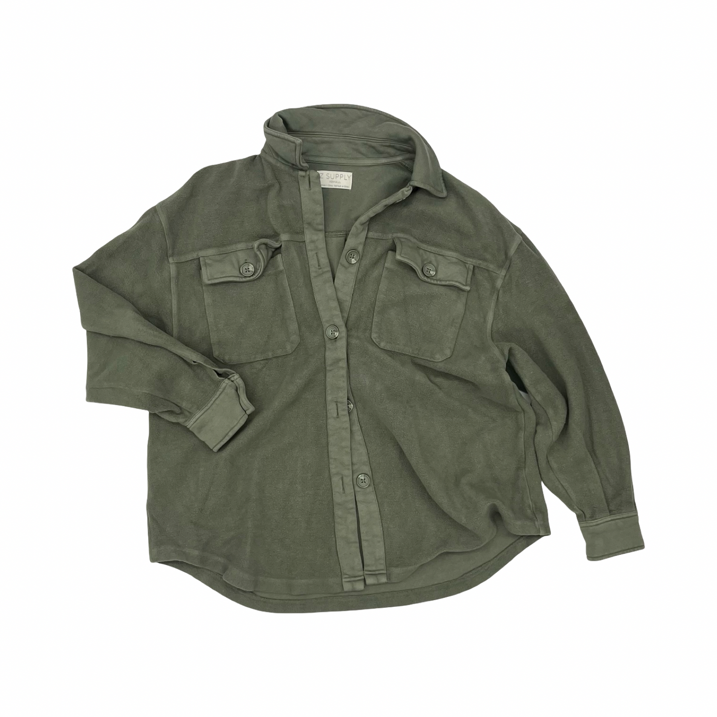 Jacket Shirt By Z Supply In Green, Size:Xs