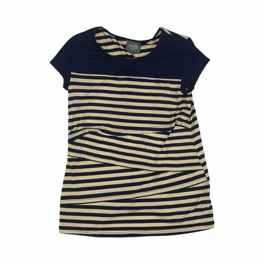 Mat Top Ss By Clothes Mentor In Blue & Tan, Size:M