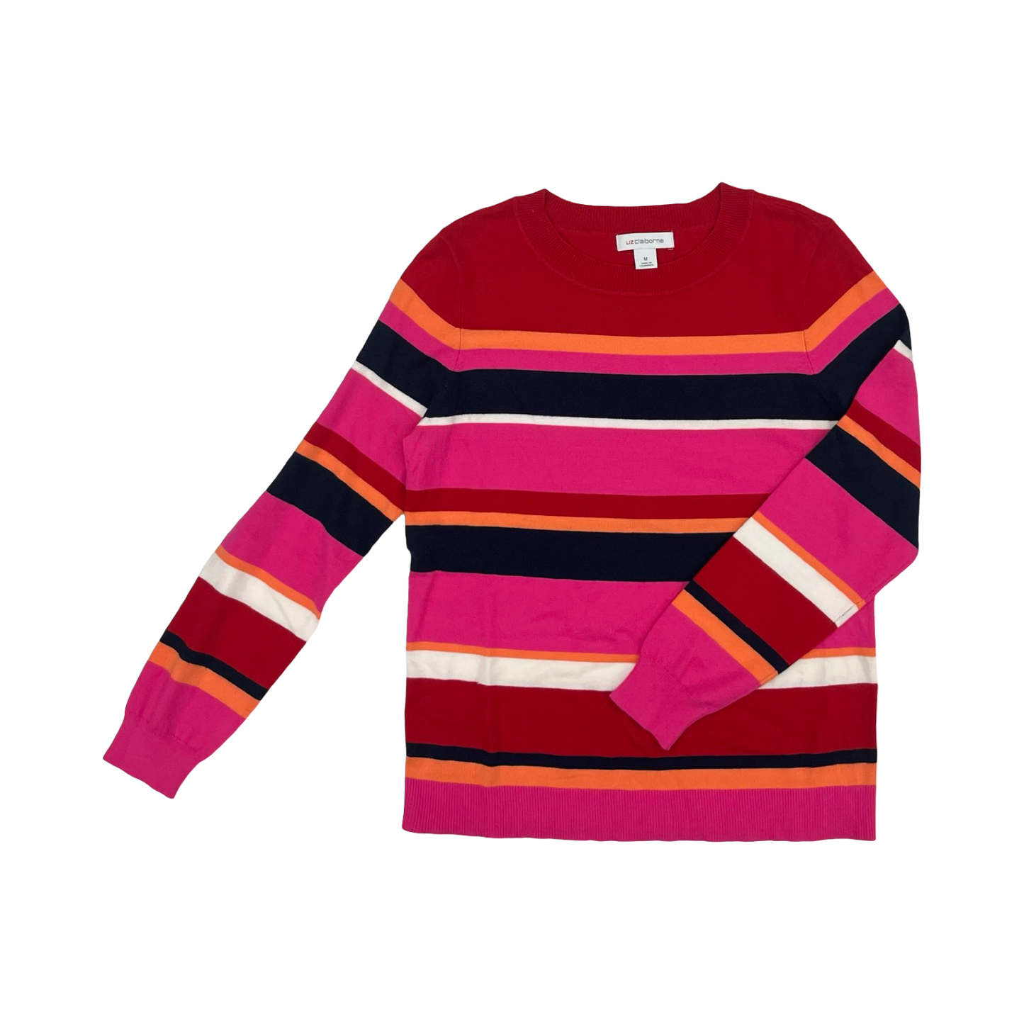 Sweater By Liz Claiborne In Striped Pattern, Size:M