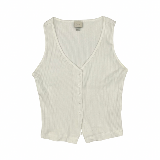 Top Sleeveless By A New Day In White, Size:S