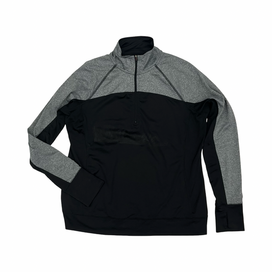 Athletic Top Ls Collar By Tek Gear In Black & Grey, Size:Xl