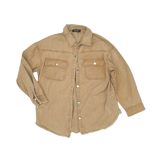 Jacket Denim By Blue B In Brown Denim, Size:M