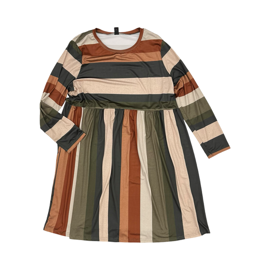 Dress Party Short By Shein In Green & Tan, Size:1X