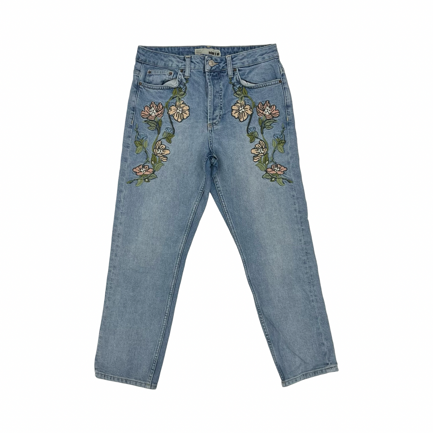 Jeans Straight By Topshop In Blue Denim, Size:6