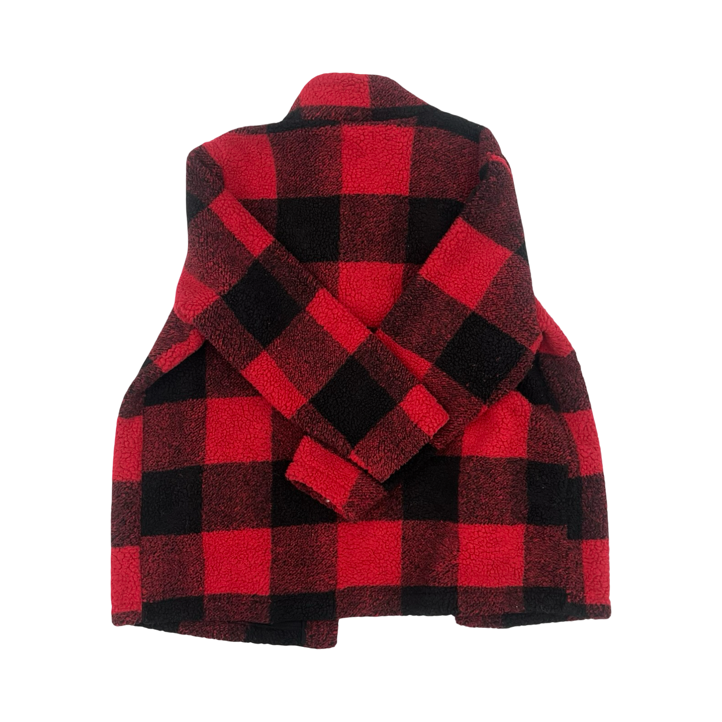 Jacket Faux Fur & Sherpa By Maurices In Black & Red, Size:2X