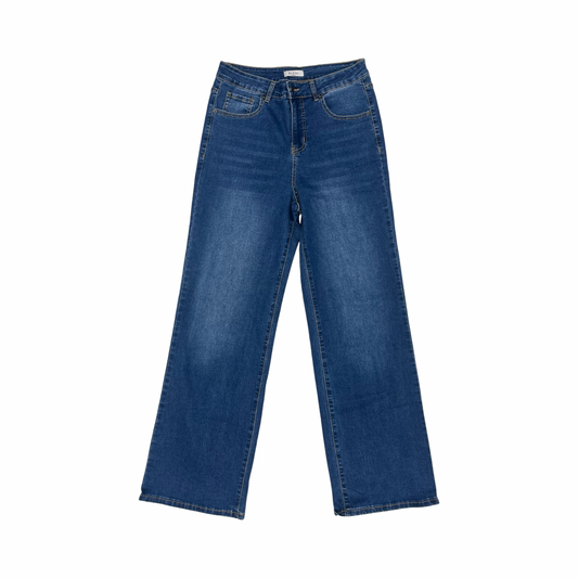 Jeans Straight By Bleu In Blue Denim, Size:8