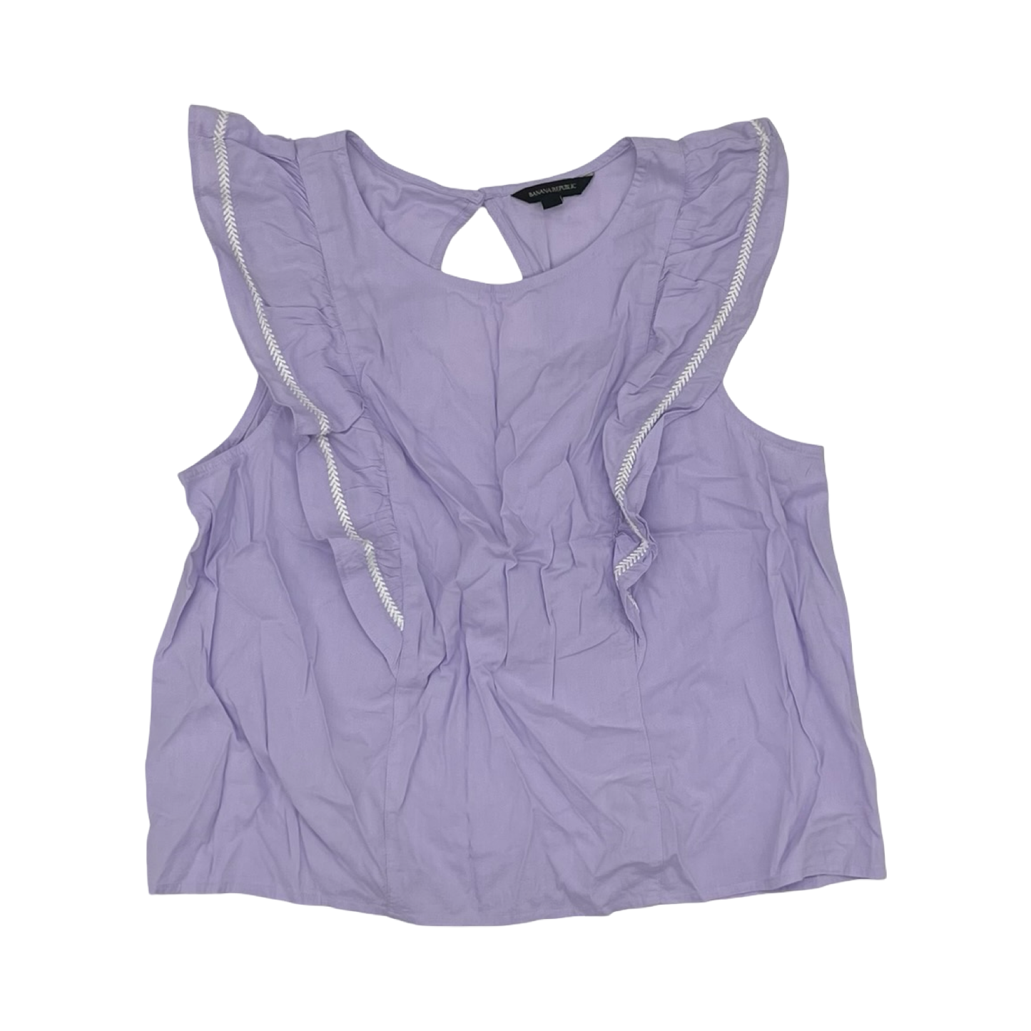 Blouse Ss By Banana Republic In Purple, Size:L