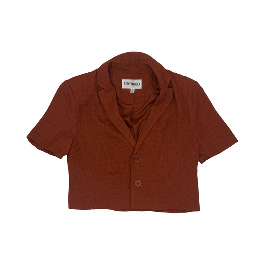 Blouse Ss By Steve Madden In Brown, Size:S