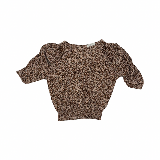 Blouse 3/4 Sleeve By Paper Crane In Brown, Size:M