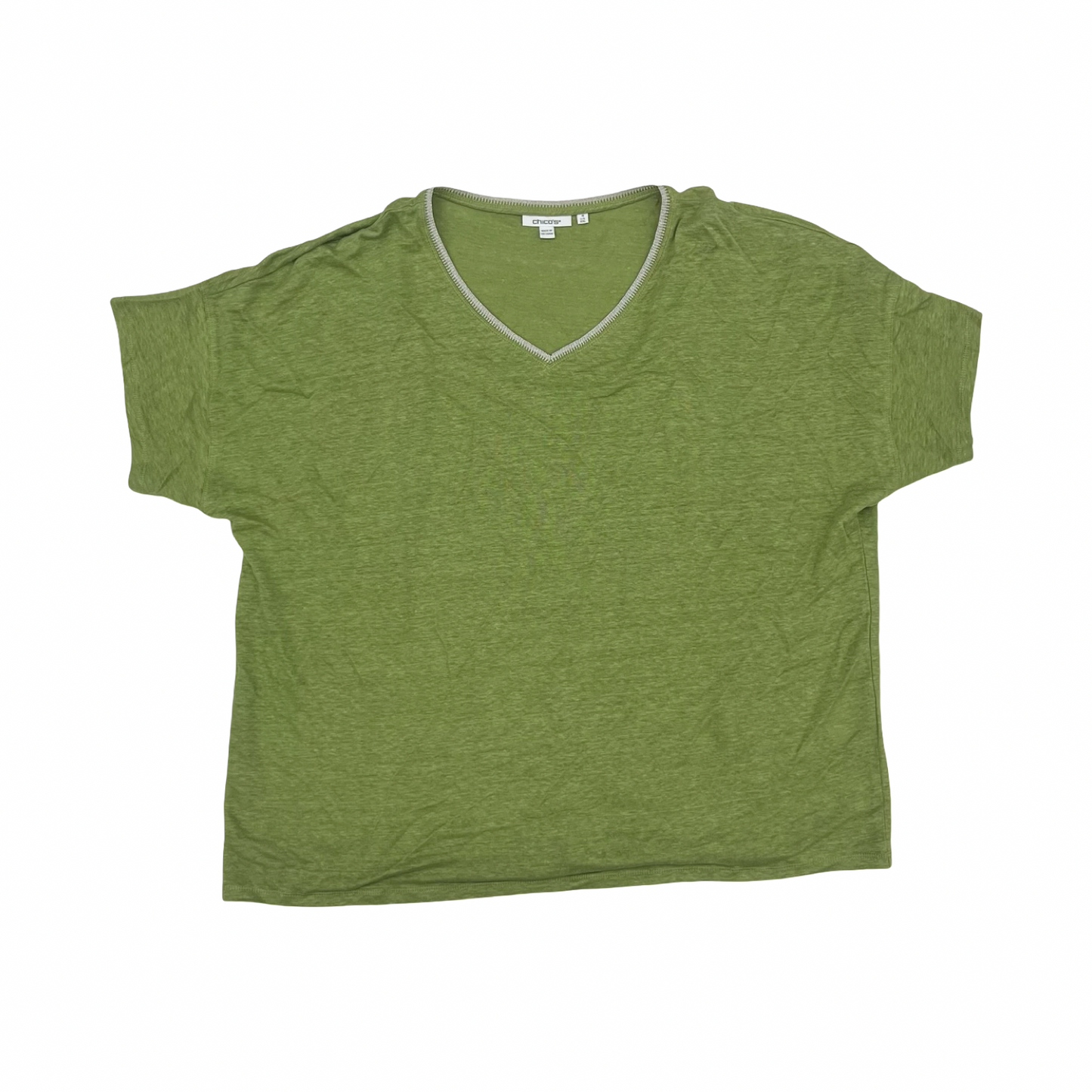 Top Ss By Chicos In Green, Size:Xxl